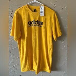 NWT Adidas Sportswear Yellow Men Shirt Size M Cotton